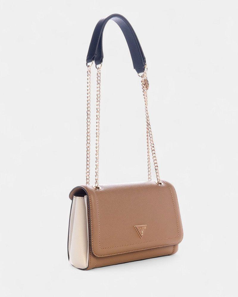 Cartera Guess Mujer Noelle Ii Cnvrtble Xbody Flap Café-1