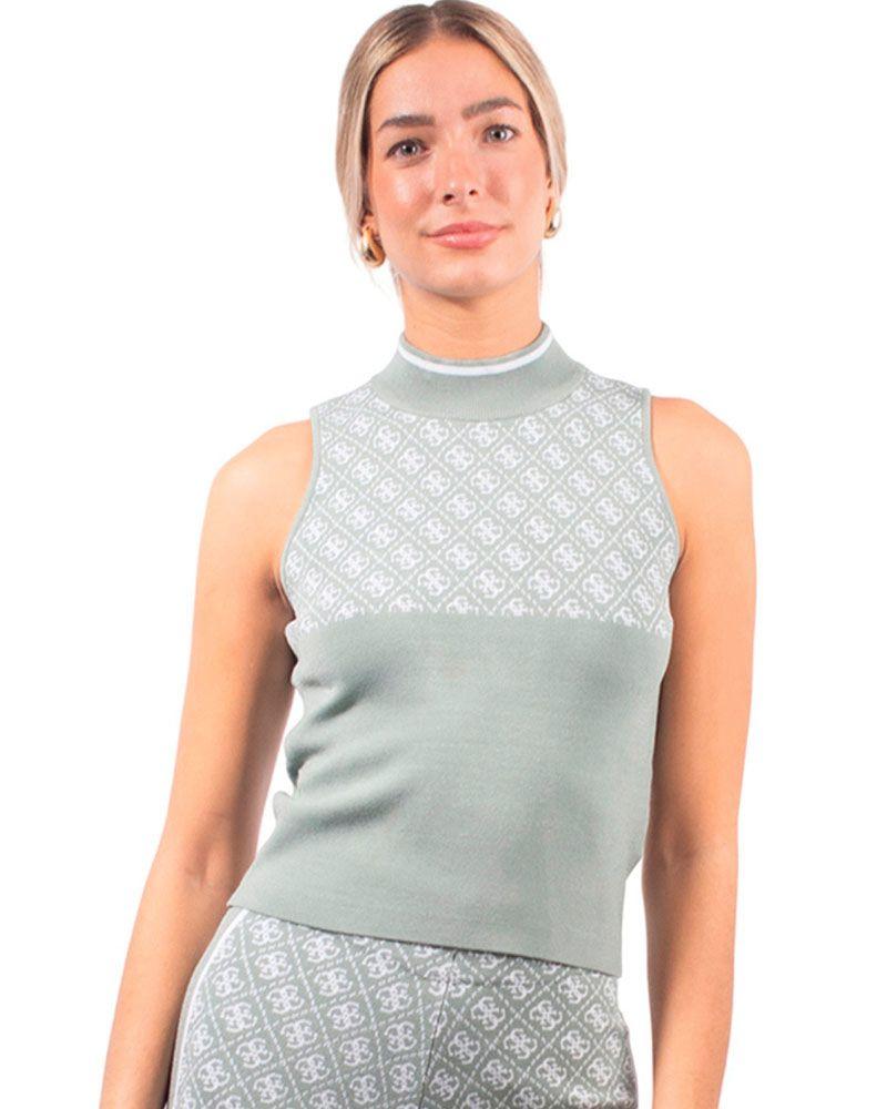 Top Guess Mujer Sl Rn Lise 4G Swtr Café-0