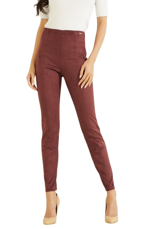 Pantalón Guess Mujer Maya Leggings Burdeo-0