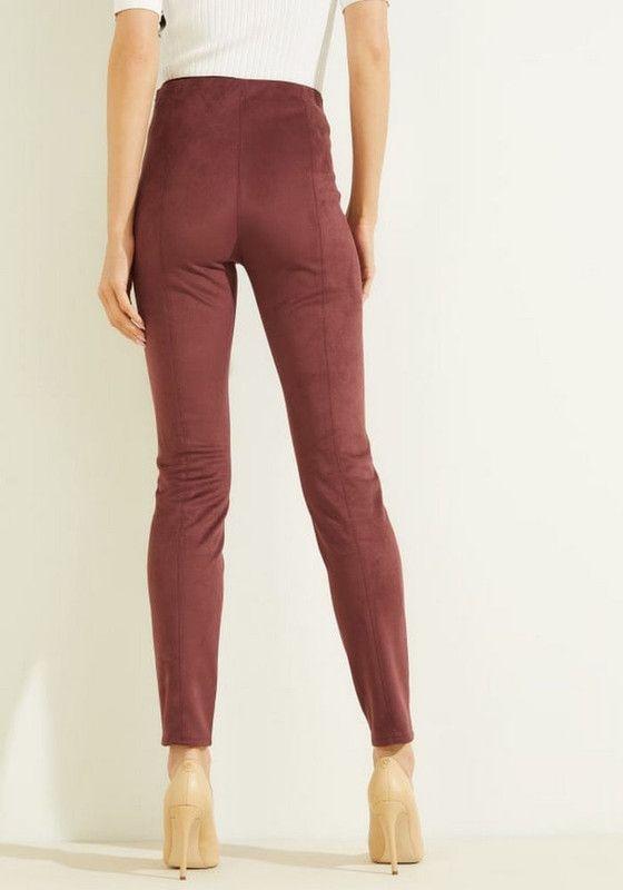 Pantalón Guess Mujer Maya Leggings Burdeo-2