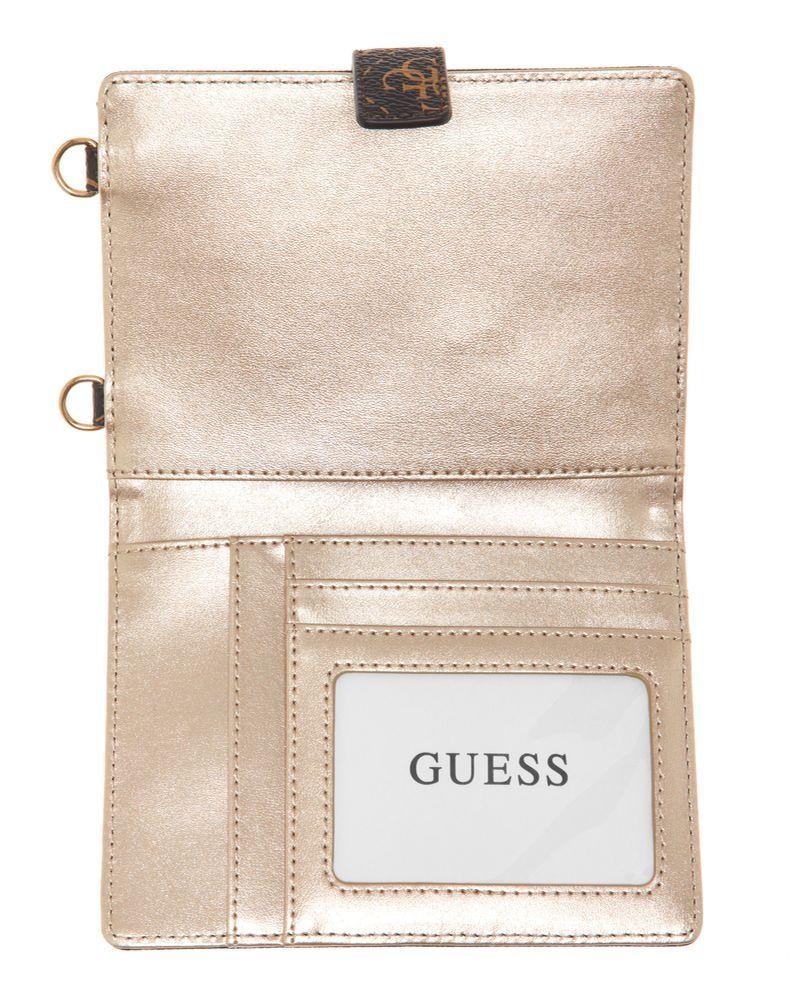 Billetera Guess Mujer Laurel Slg Chain Passport Case Café.-2