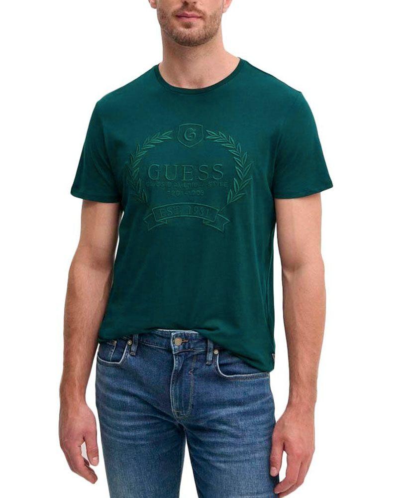 Polera Guess Hombre Ss Bsc Classic Crest Logo Tee Verde-0