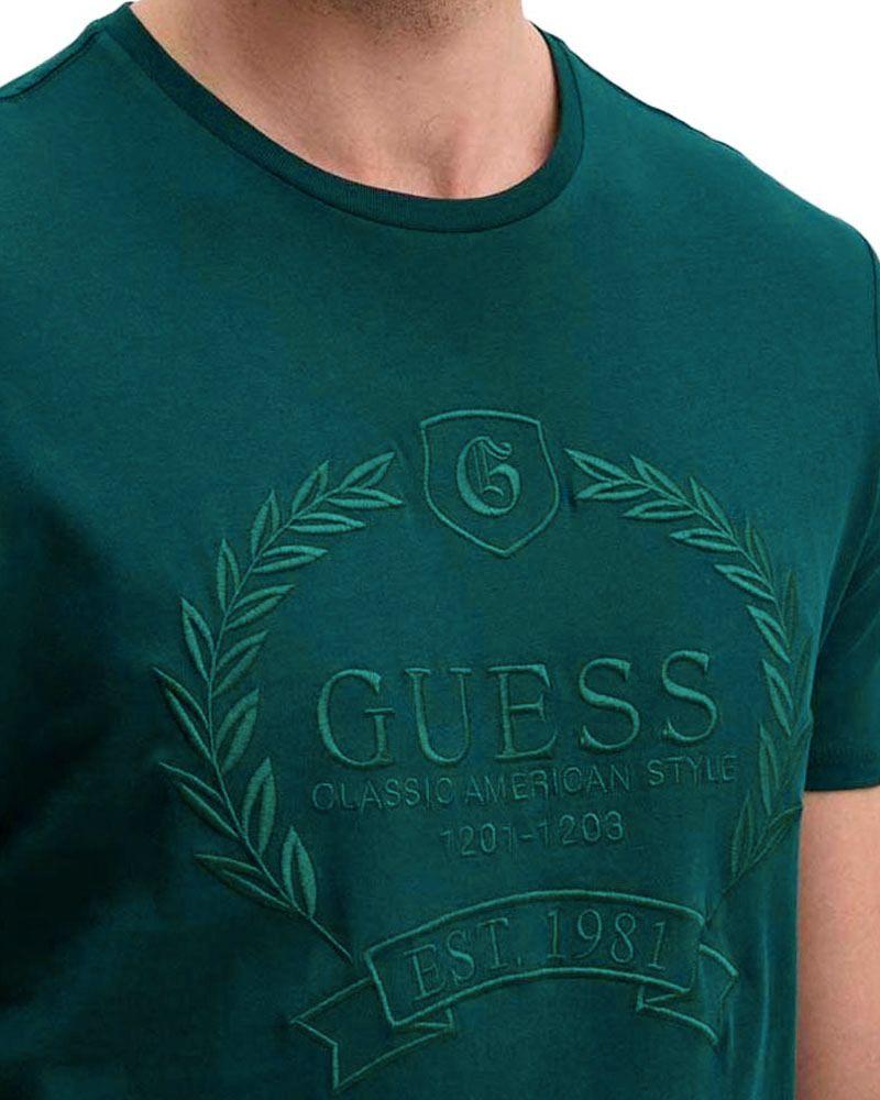 Polera Guess Hombre Ss Bsc Classic Crest Logo Tee Verde-2