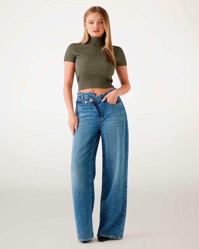 Sweater Guess Mujer Ss Jayla Mock Neck Swtr Verde-1