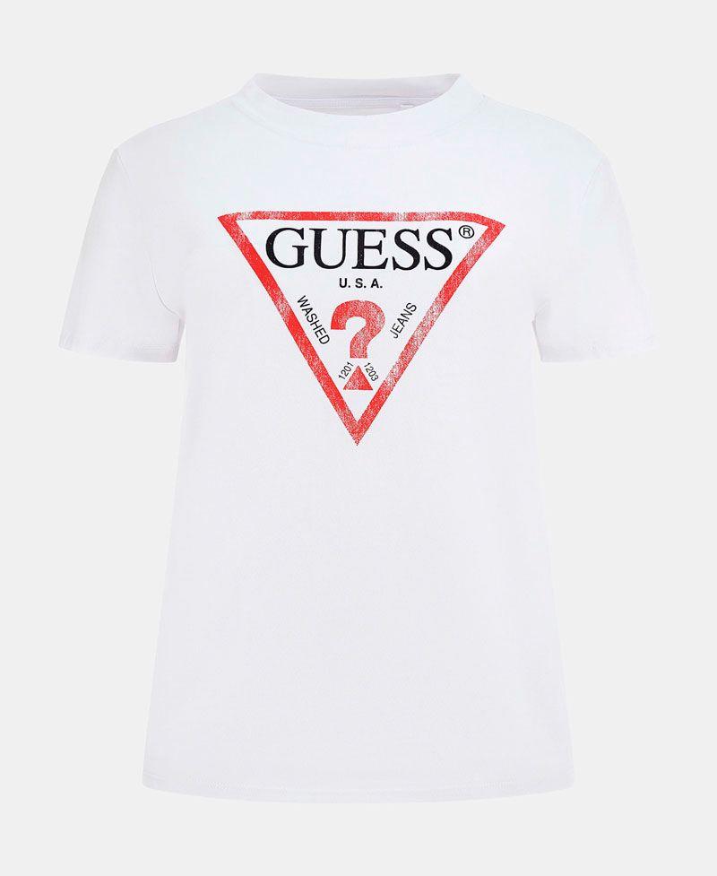 Polera Guess Mujer Ss Classic Fit Logo Tee Blanco-5