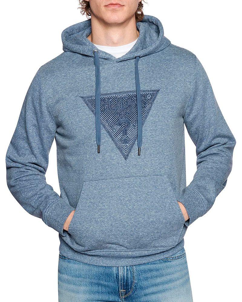 Poleron Guess Hombre Embro Triangle Hoodie Sweatshirt Gris-0