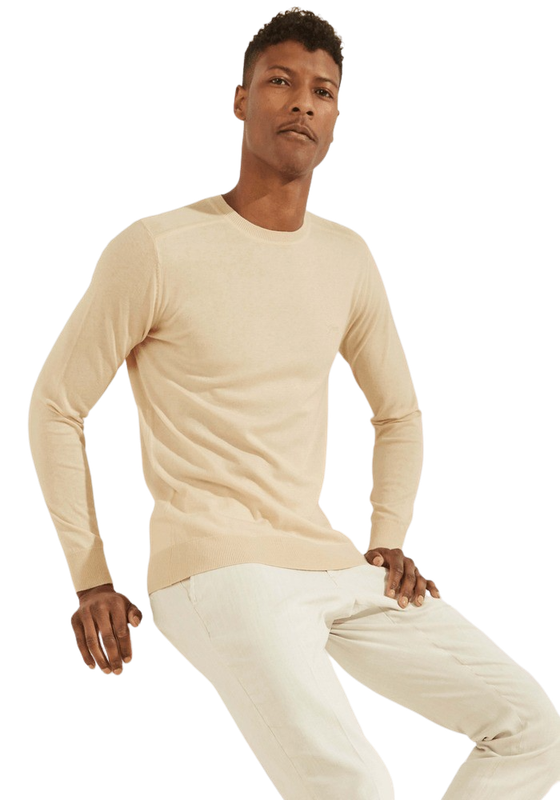 Tejido Guess Hombre Es Norman Algodón Silk Blend Cn Crema-0