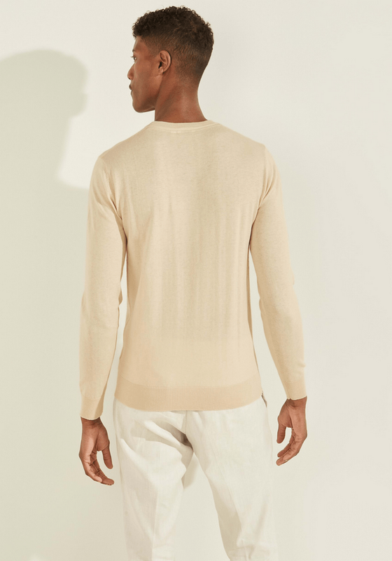 Tejido Guess Hombre Es Norman Algodón Silk Blend Cn Crema-2