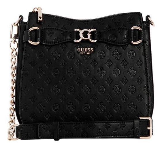 Cartera Guess Mujer Arlena Logo Crossbody Hobo Negro-0