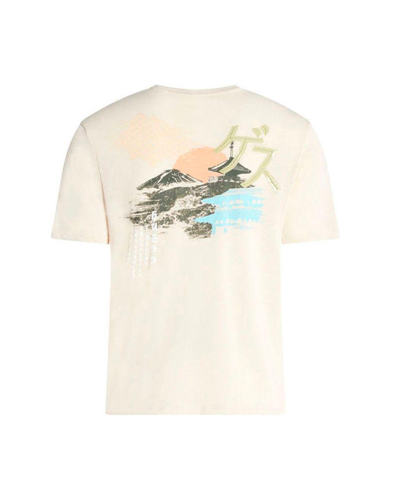 Polera Cn Ss Art Print Tee Beige Hombre-1