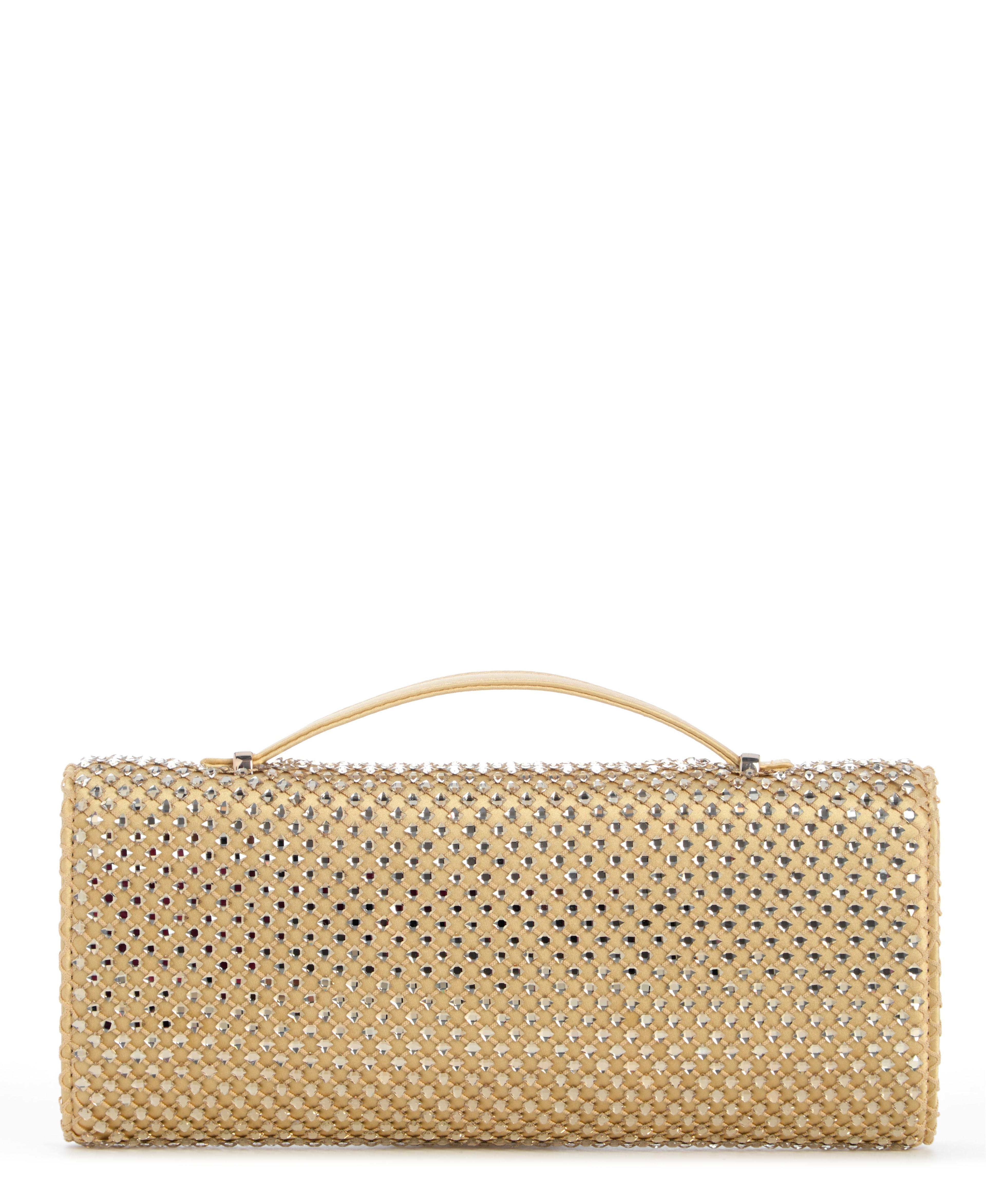 Cartera Tasmin Handle Clutch Dorado-1
