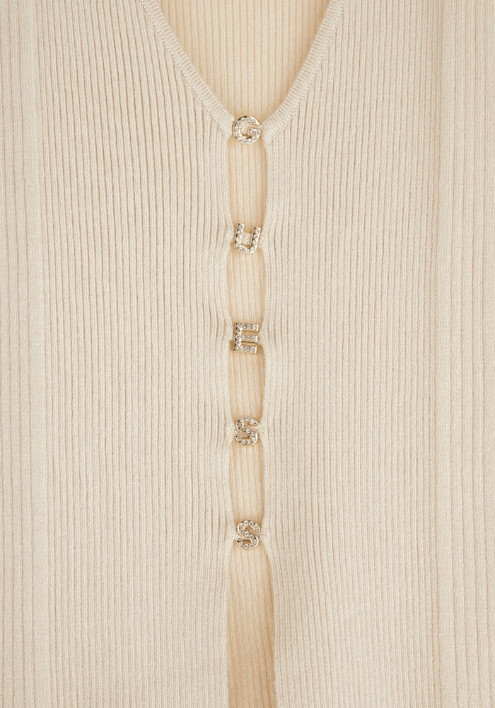 Top Guess Mujer Sl Alphabet Charm Meghen Swtr Beige-4