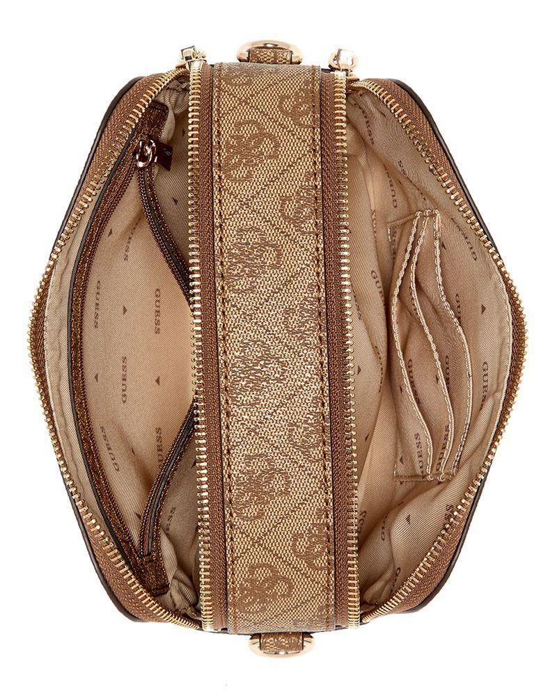 Cartera Guess Mujer Latona Ii Camera Crossbody Café Claro-3