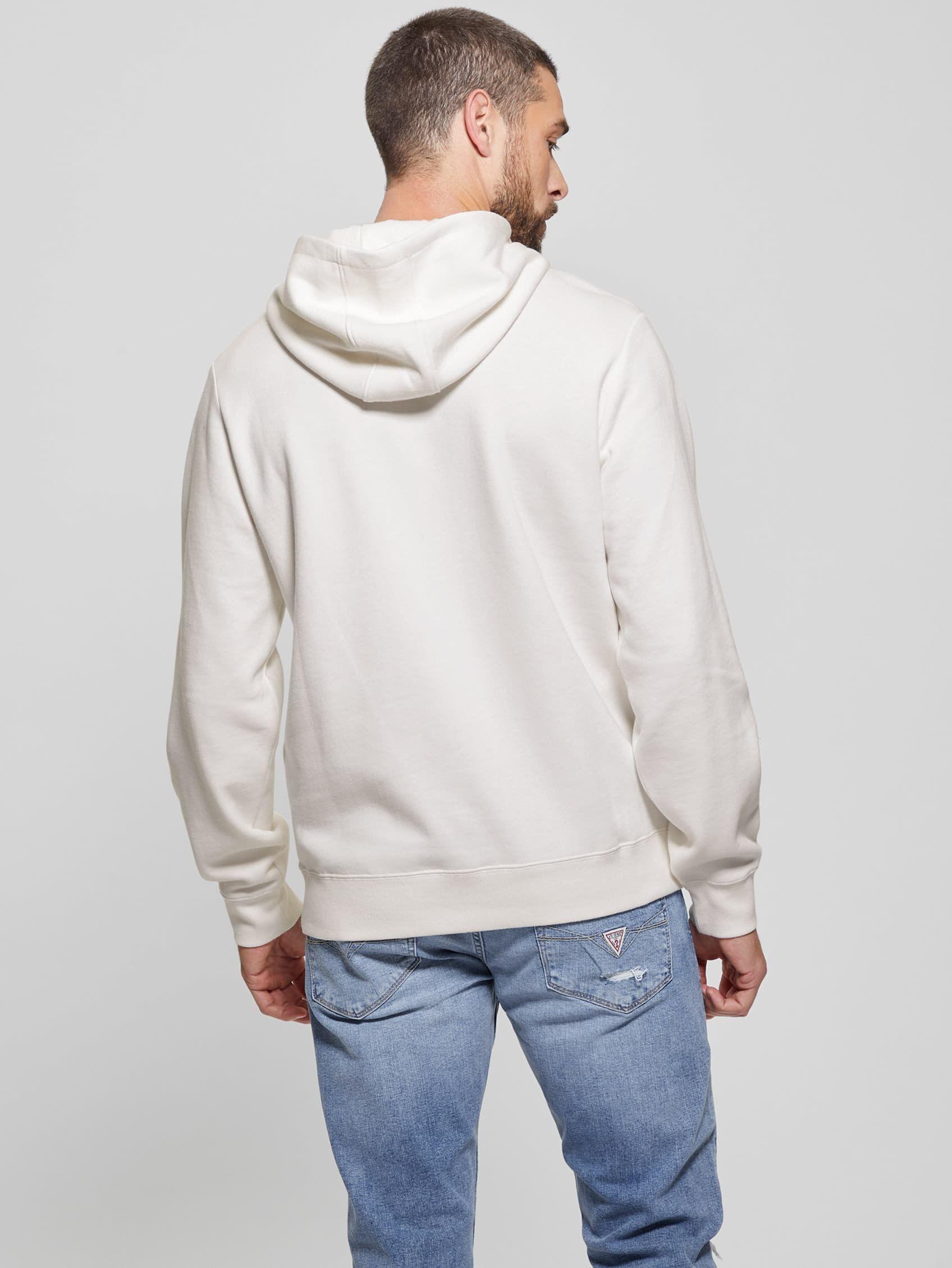 Poleron Guess Hombre Roy Embossed Hoodie Blanco-3