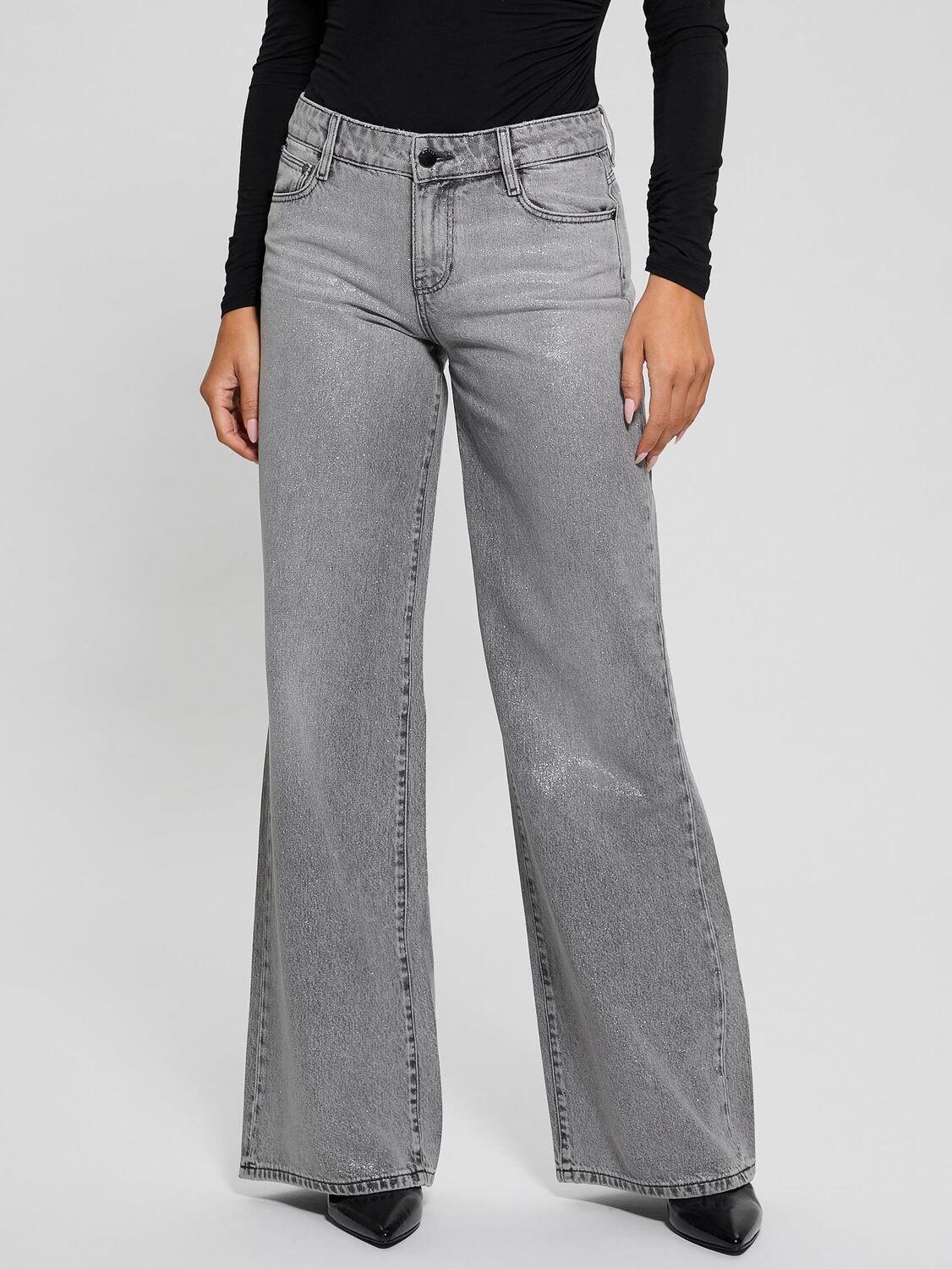 Jeans Guess Mujer Sexy Palazzo Plata-0
