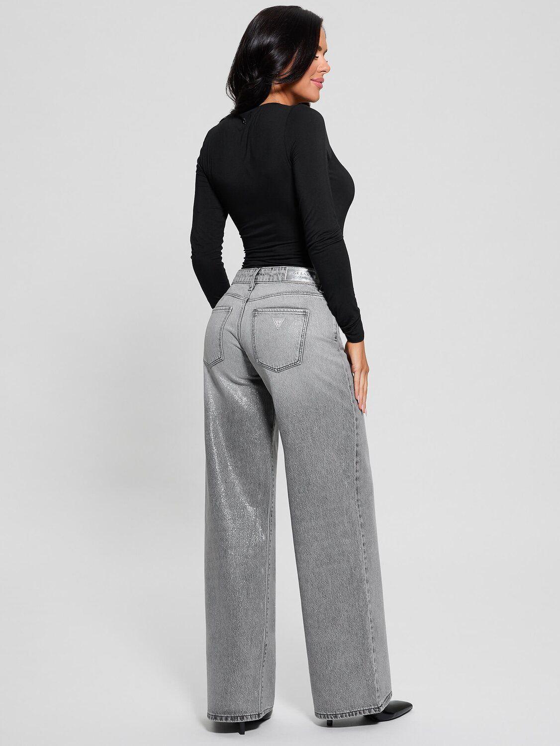 Jeans Guess Mujer Sexy Palazzo Plata-6