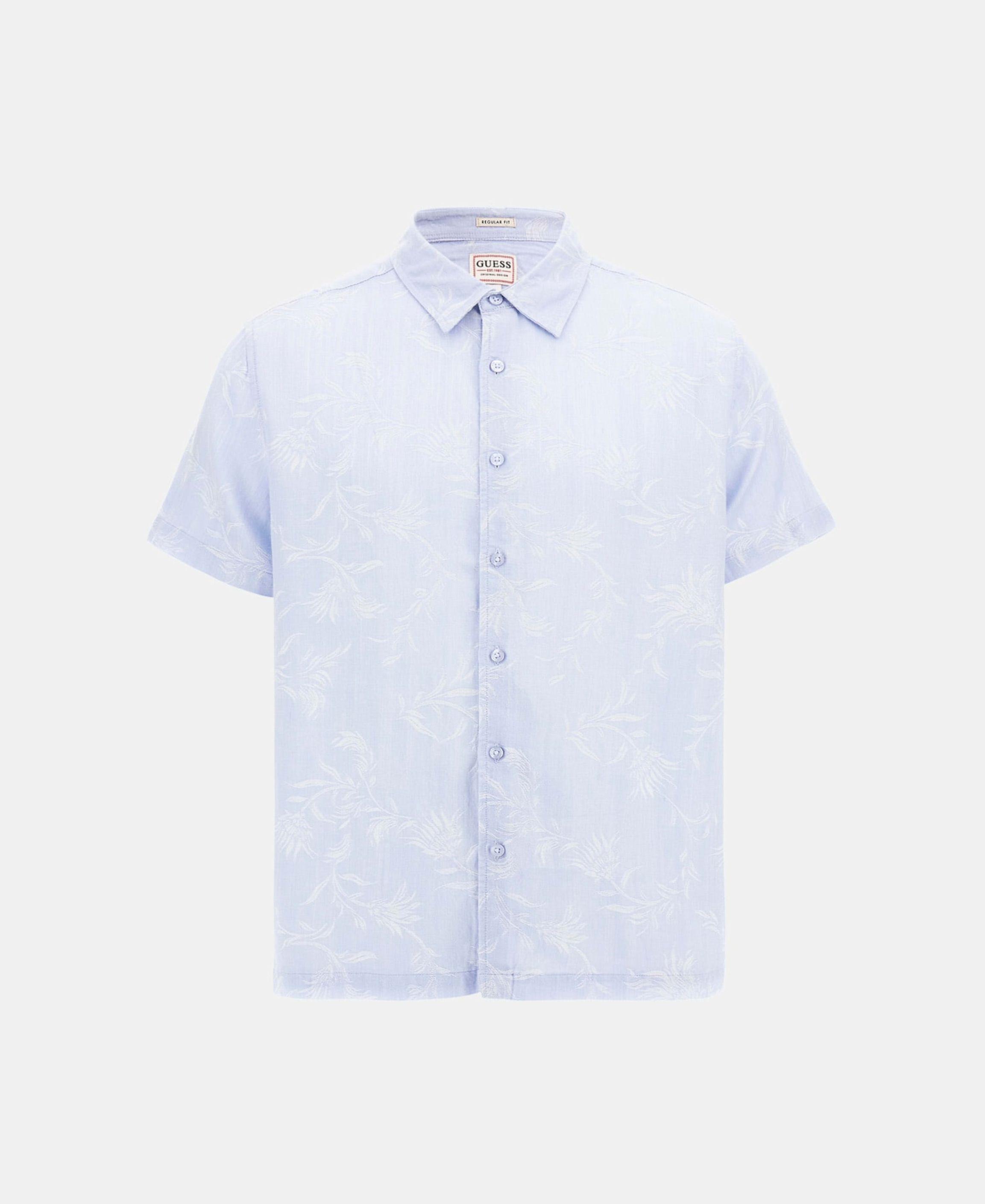 Camisa Ss Iverson Jacquard Shirt Azul-4