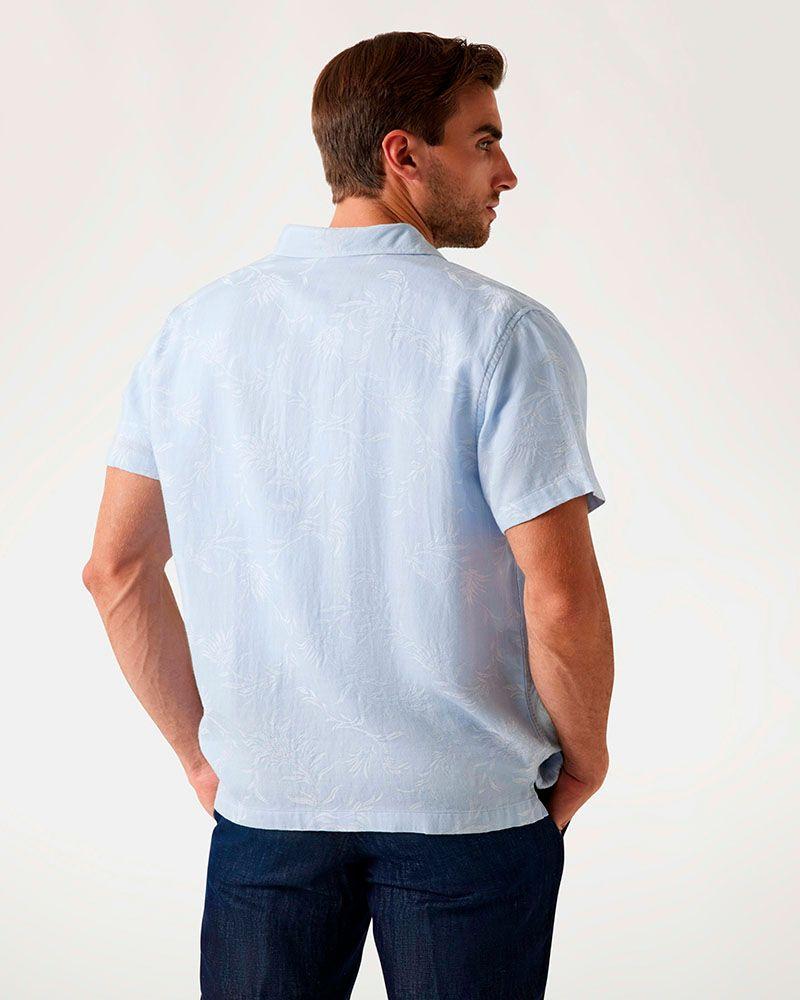 Camisa Ss Iverson Jacquard Shirt Azul-2