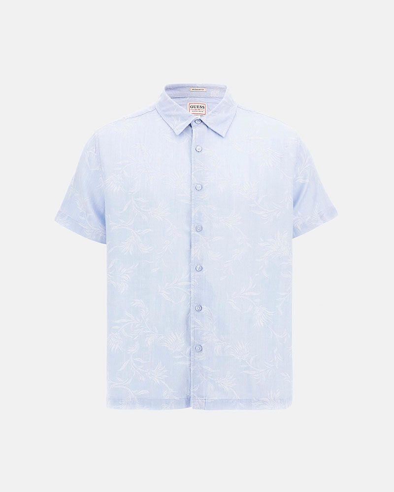 Camisa Ss Iverson Jacquard Shirt Azul-4