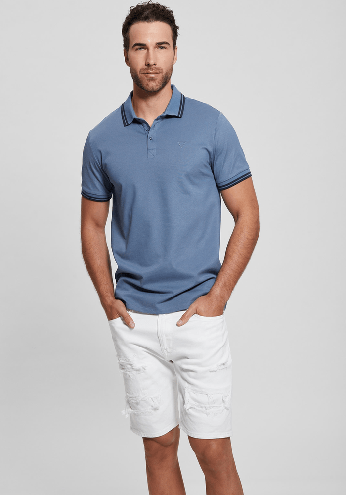 Polera Guess Hombre Ss Sports Pique Trngl Polo Azul-2