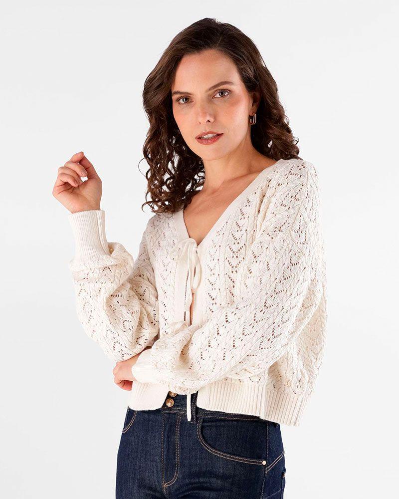 Sweater Ruth Ls Vn Cardi Blanco-0