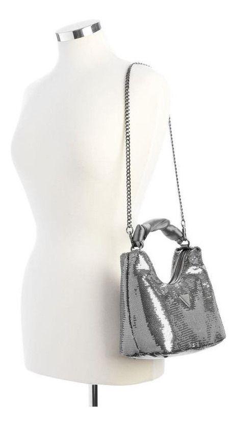 Cartera Guess Mujer Velina Hobo Plateado-4