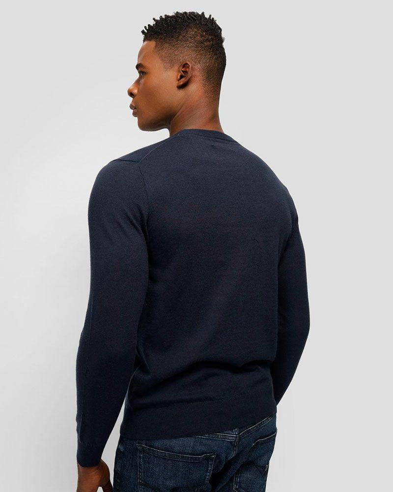 Sweater Guess Hombre Fabian Vn Logo Swtr Azul-3