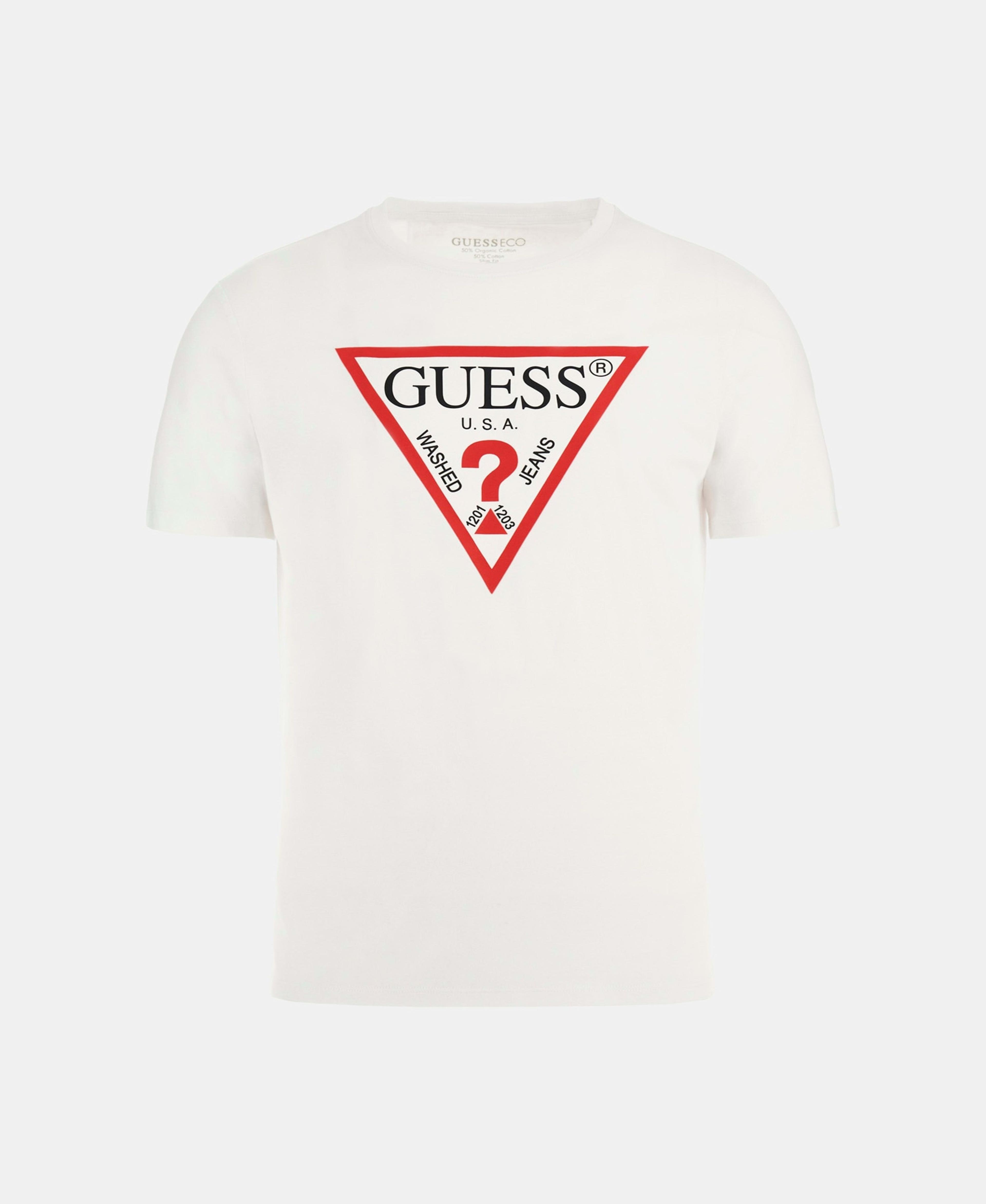 Polera Guess Hombre Cn Ss Original Logo Tee Blanco-4