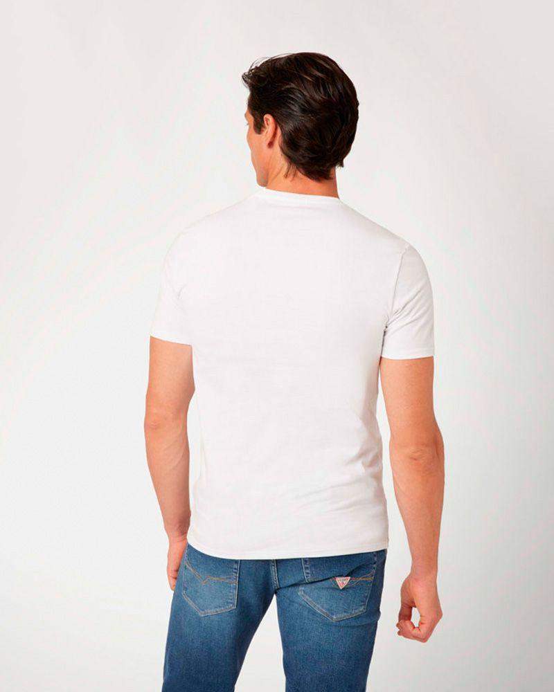 Polera Guess Hombre Cn Ss Original Logo Tee Blanco-1