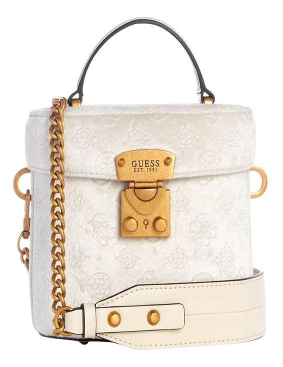 Mini Cartera Guess Mujer Fynna Mini Cannister Crema-0