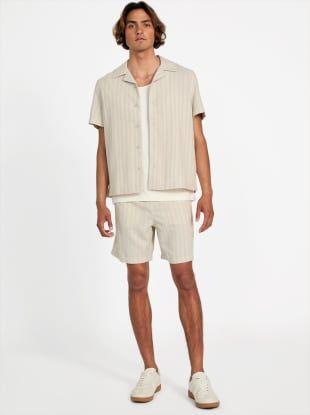 Camisa Fletcher Linen Shirt Beige-1