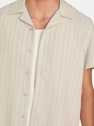 Camisa Fletcher Linen Shirt Beige-2