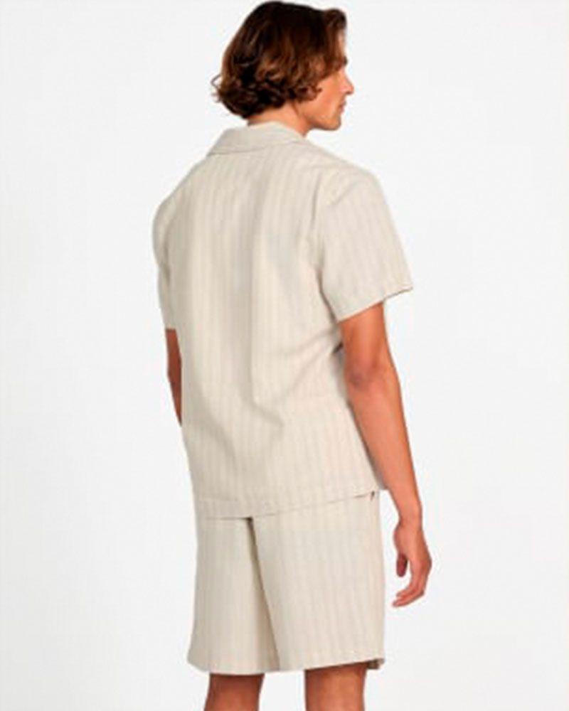 Camisa Fletcher Linen Shirt Beige-1