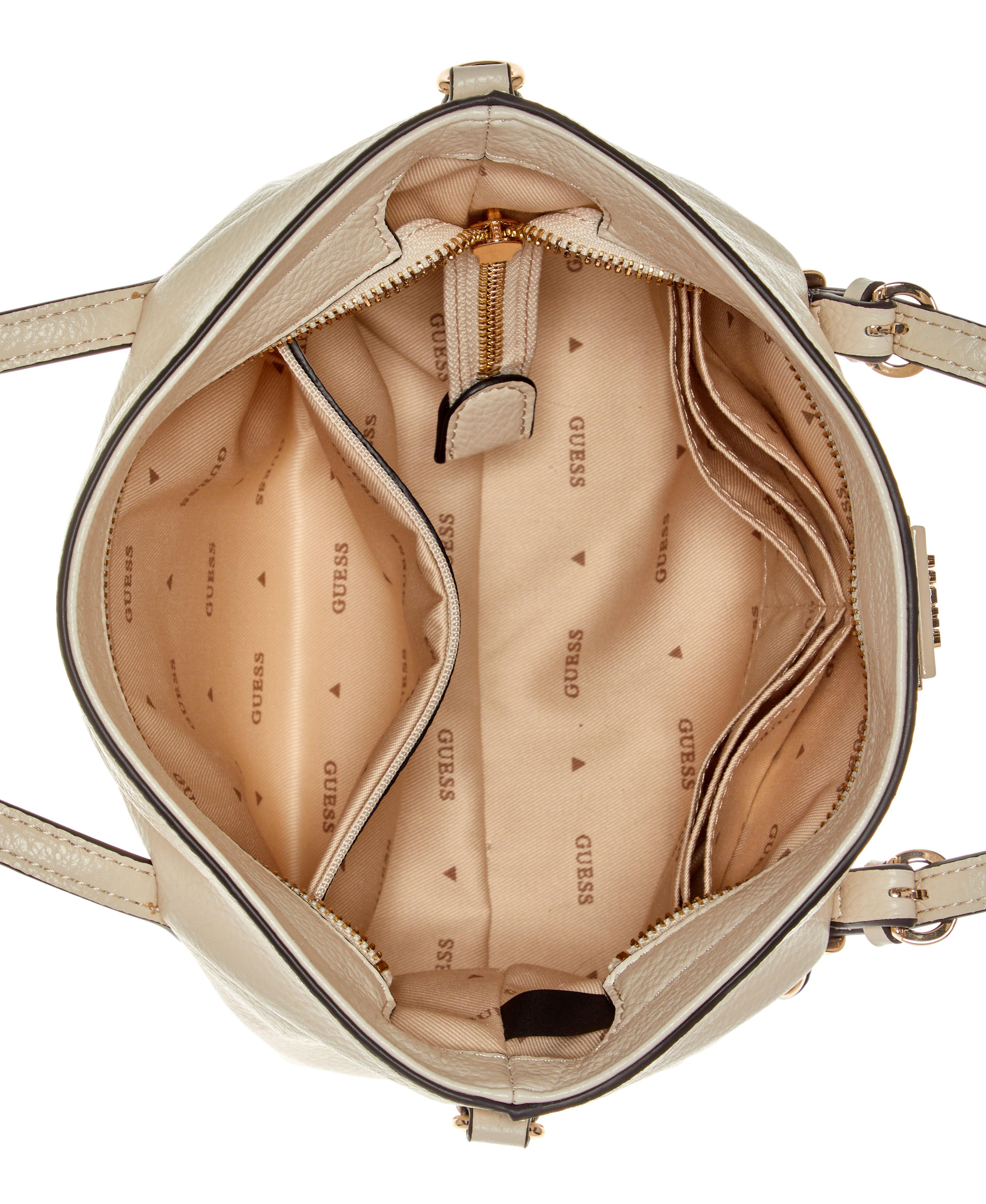 Mini Cartera Guess Mujer Levia Mini Satchel Café-3