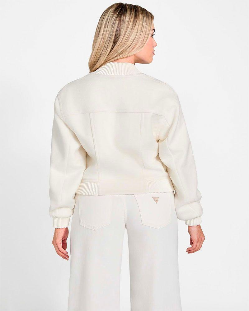 Chaqueta Lorenza Melton Bomber Blanco Mujer-2