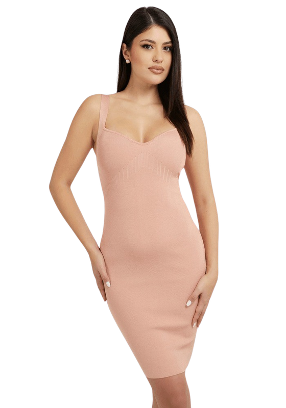 Vestido Guess Mujer Es Sl Mirage Anise Rib Dress Beige-0