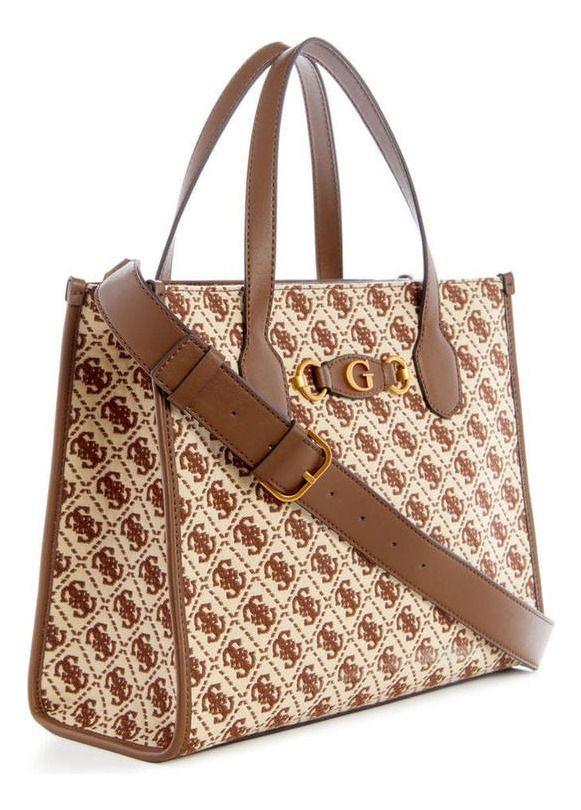 Cartera Guess Mujer Izzy 2 Compartment Tote Café-1