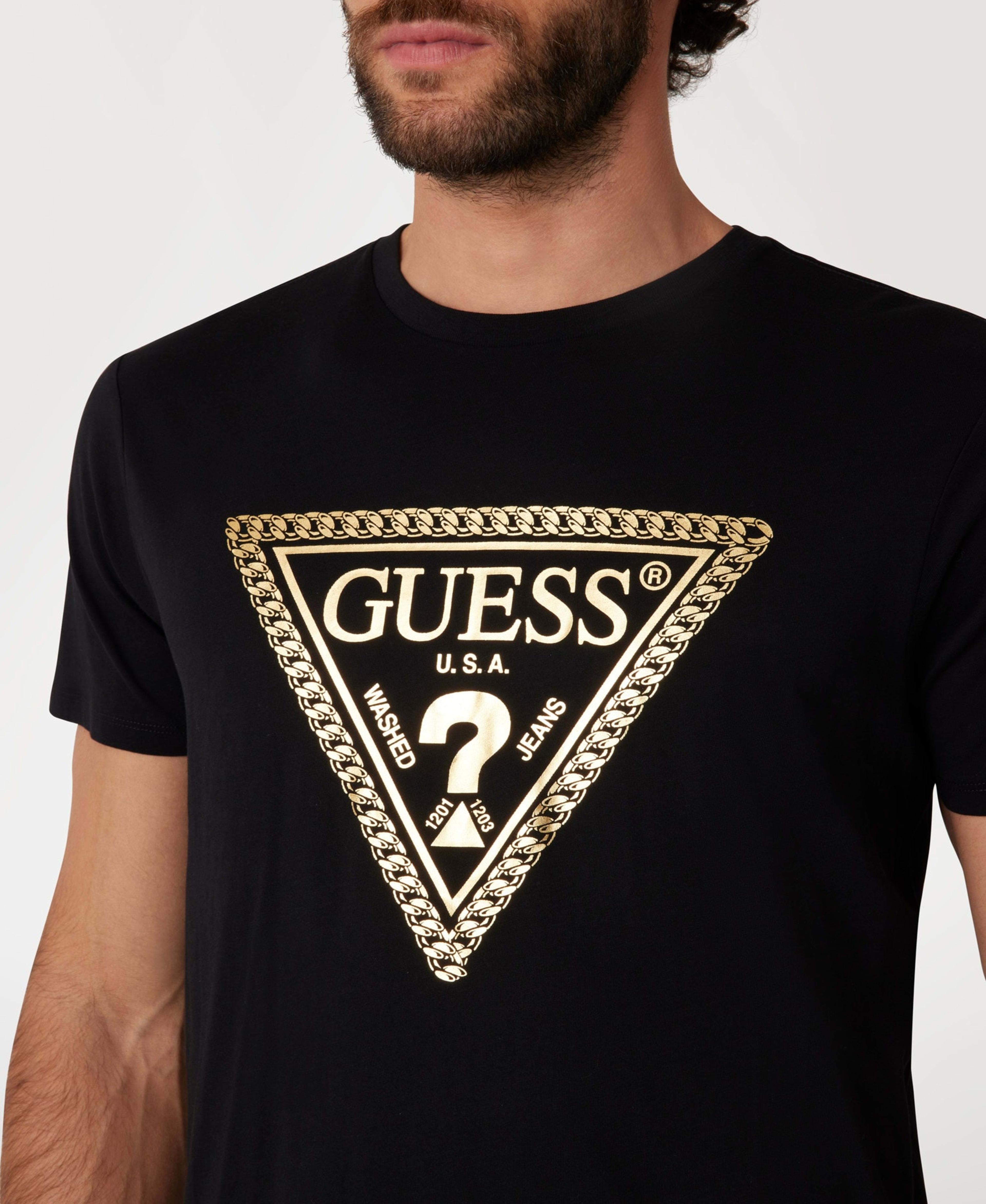 Polera Guess Hombre Ss Bsc Chain Tri Logo Tee Negro-3