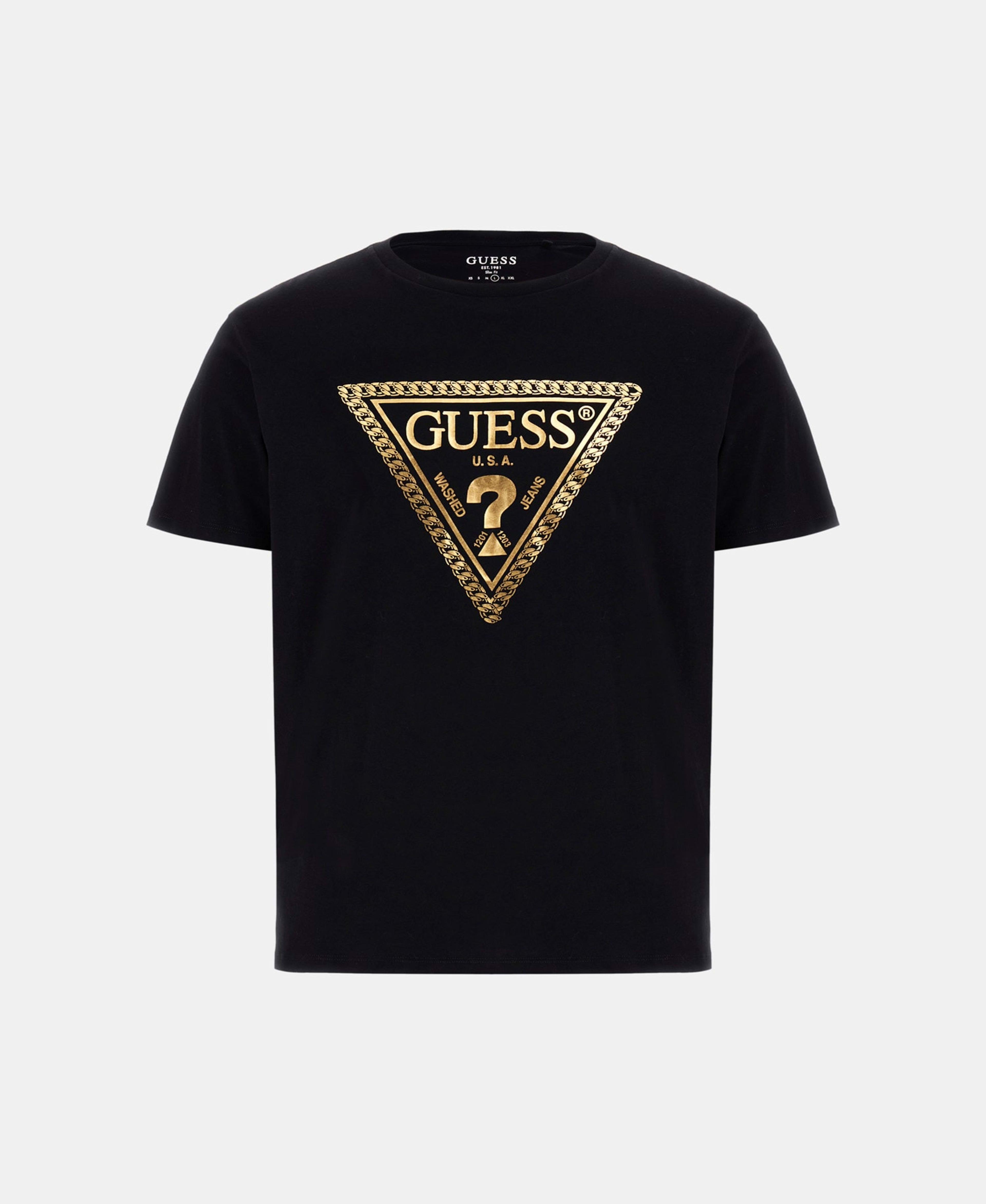 Polera Guess Hombre Ss Bsc Chain Tri Logo Tee Negro-4