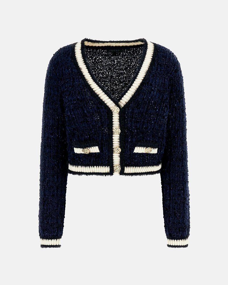 Sweater Ls Vn Aomori Tape Yarn Cardi Azul Mujer-5