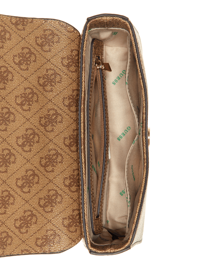 Cartera Guess Mujer Eco Elements Cnvrtbl Xbdy Flap Café.-3