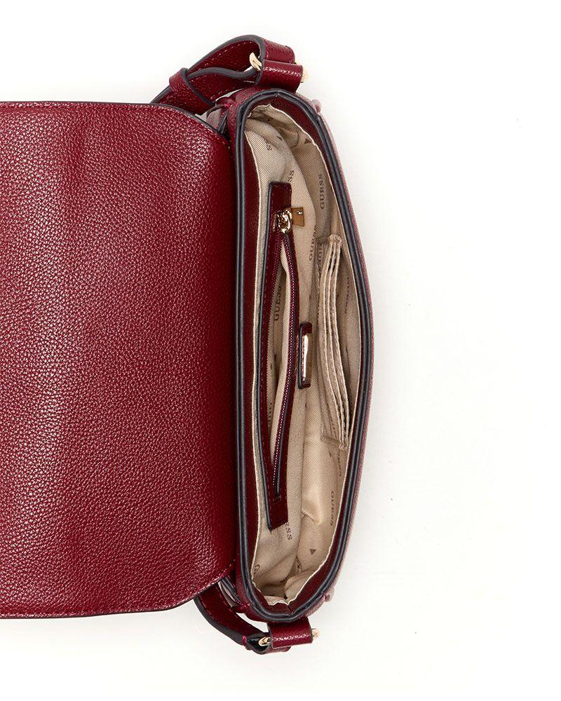 Cartera Guess Mujer Isola Convertible Xbody Flap Burdeo-2