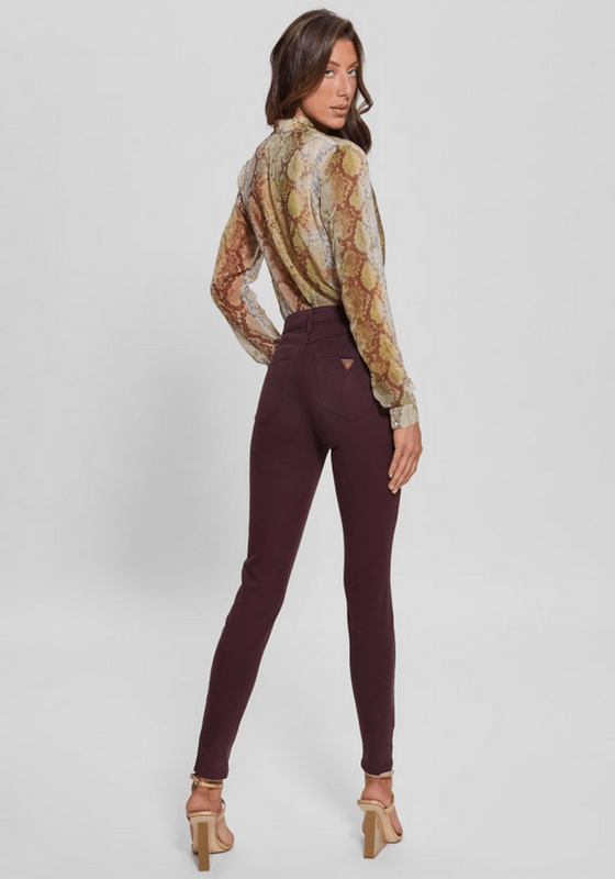 Jeans Guess Mujer Coated 1981 Skinny Burdeo-1