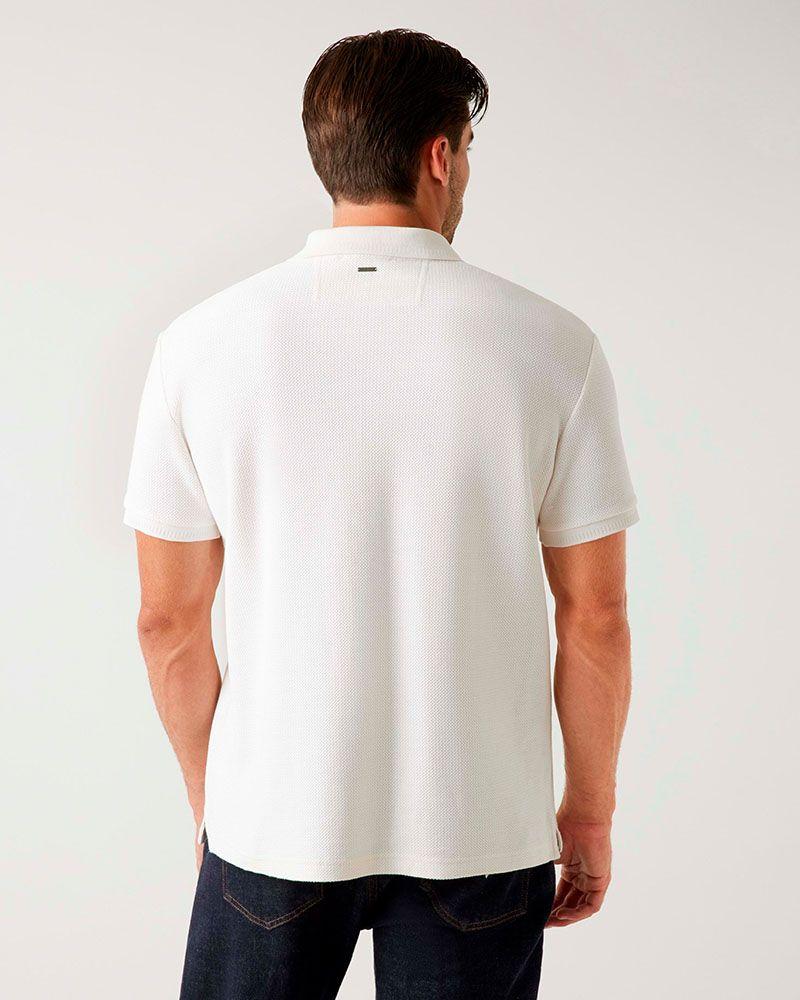 Polera Guess Hombre Ss Minimal Logo Polo Blanco-1