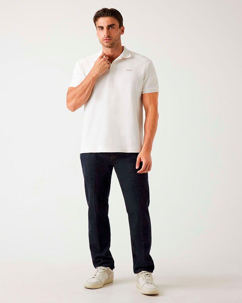 Polera Guess Hombre Ss Minimal Logo Polo Blanco-4