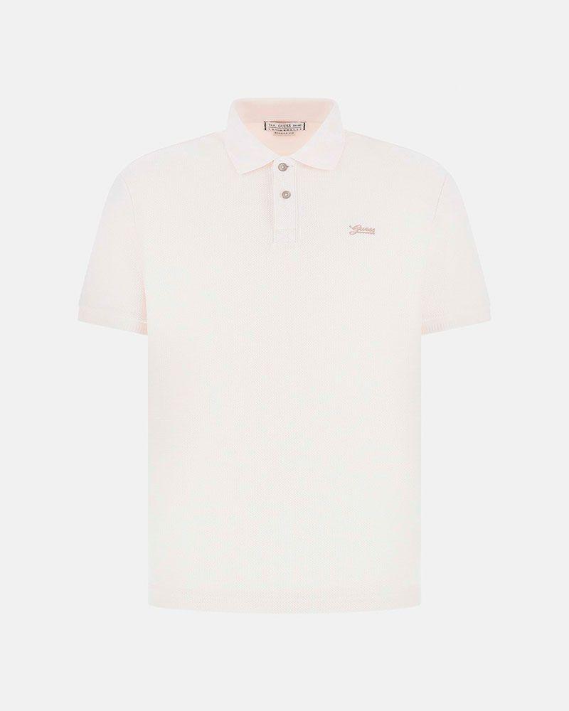 Polera Guess Hombre Ss Minimal Logo Polo Blanco-5