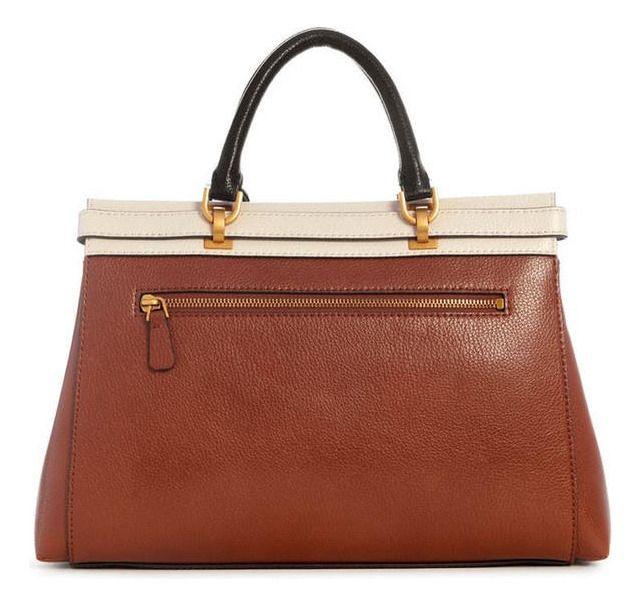 Cartera Guess Mujer Sestri Luxury Satchel Café.-2