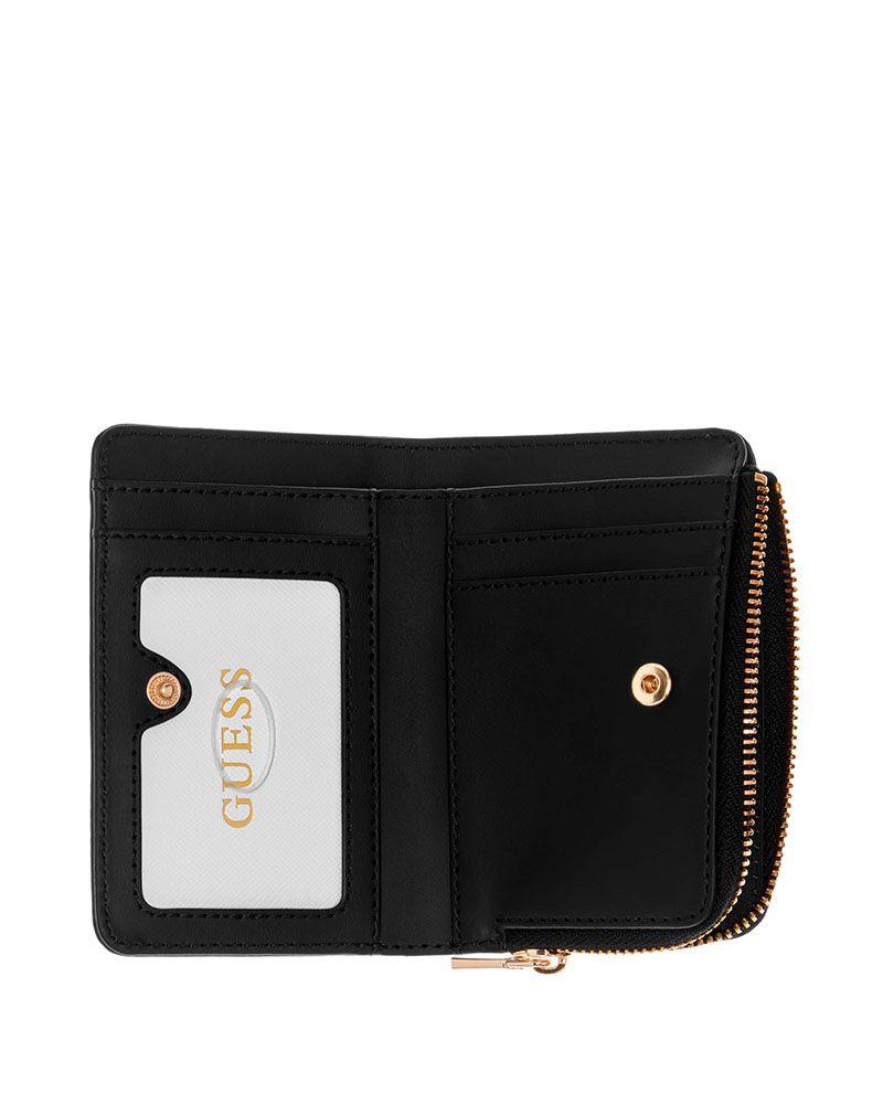 Billetera Guess Mujer Laurel Ii Slg Zip Arnd Crd Cse Negro-2