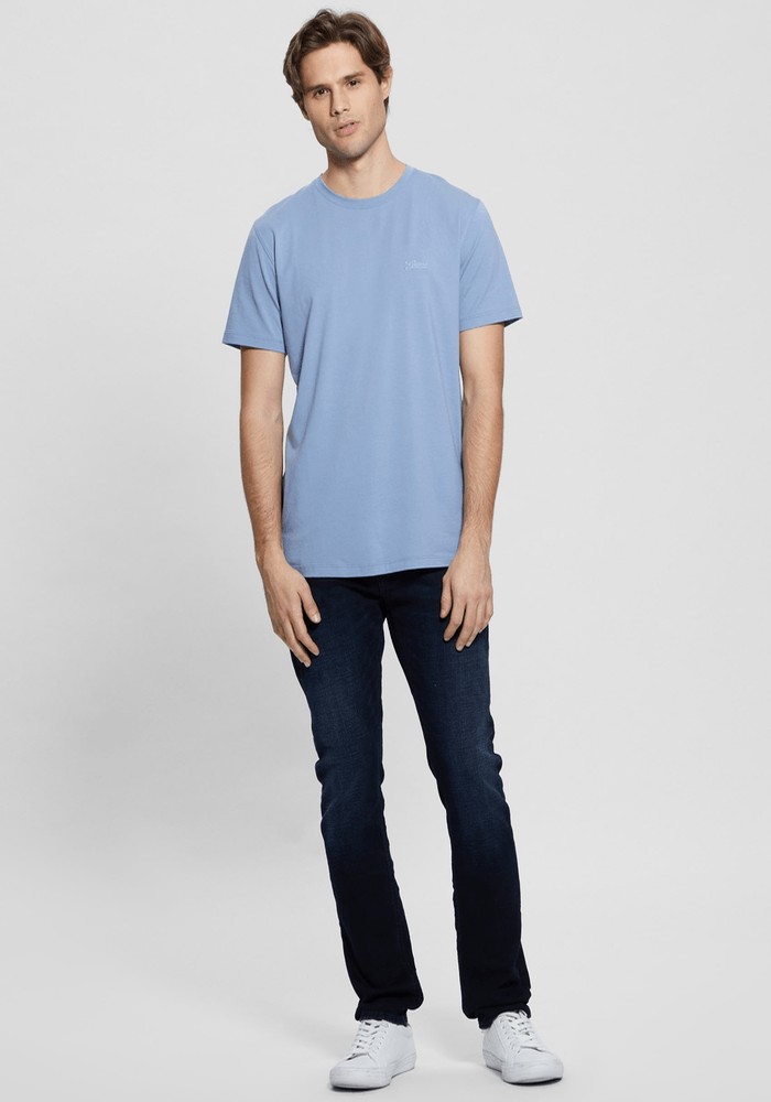 Polera Guess Hombre Ss Cn Basic Pima Tee Celeste-1