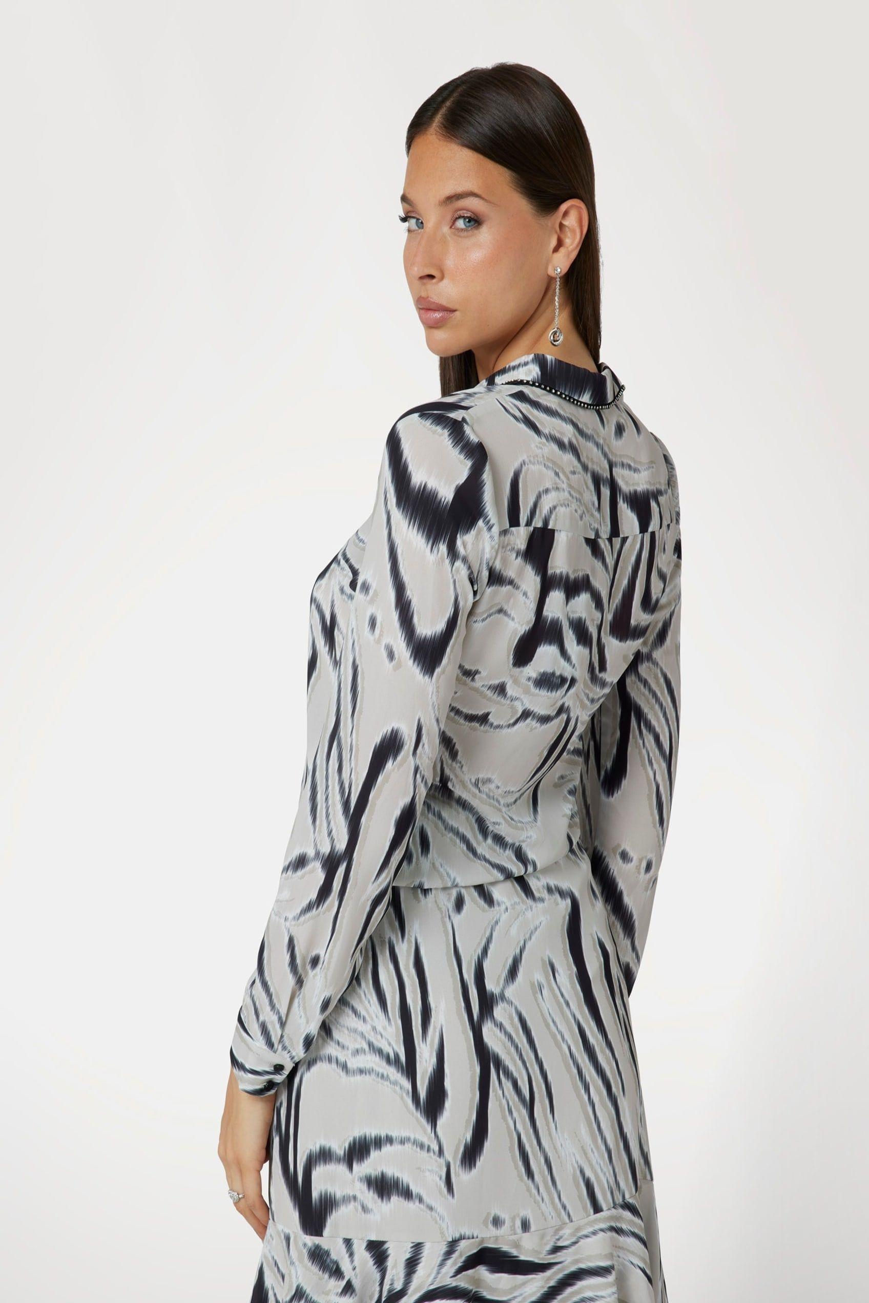 Blusa Guess Mujer Ls Clouis Shirt Gris-2